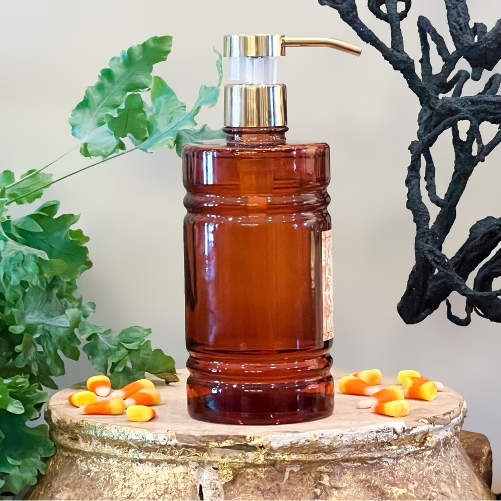NEW Aroma Aria Vanilla Pumpkin Hand Soap Large Amber Glass Pump Bottle 16 OZ - Picture 8 of 10